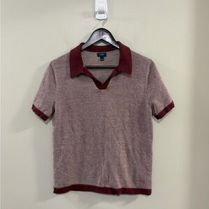 J. Crew Factory
Merino wool-blend johnny-collar sweater-polo. Size S